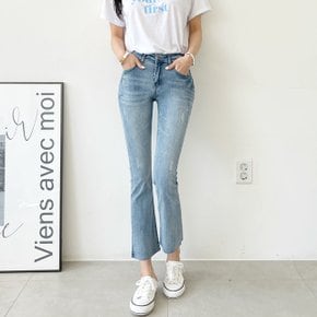 제이지컴퍼니 여성 쫀득 스판 밑단 컷팅 워싱 부츠컷 데님 팬츠 바지
