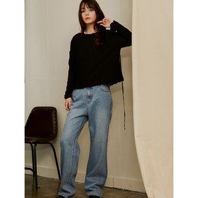 Seine Pleats Drop Shoulder Top_Black