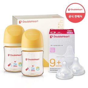 모유실감 3세대 PPSU 젖병 트윈팩 160ml 한글 +3세대 젖꼭지(2입x1개) LL