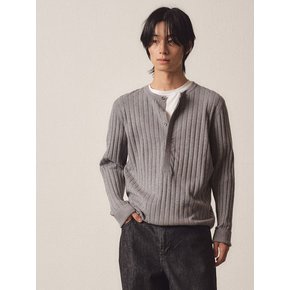 Henley Neck Knit_Grey