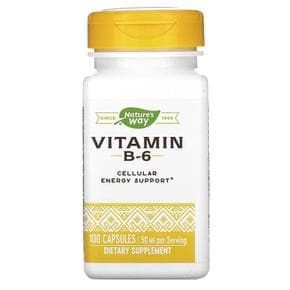 [해외직구] 네이처스웨이 비타민b-6 50mg 100캡슐 Natures Way Vitamin B-6 50 mg 100 Capsules