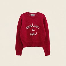 MAISON DE ROLA EMBROIDERY KNIT RED