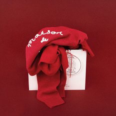 MAISON DE ROLA EMBROIDERY KNIT RED