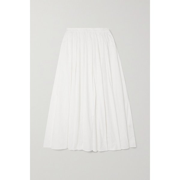 엠포리오 시레누세 카멜리아 플리츠 코튼 포플린 맥시 스커트 33258524071886857
