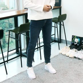 WDK 남자 오비 히든 밴드 면스판 미디움 데님팬츠