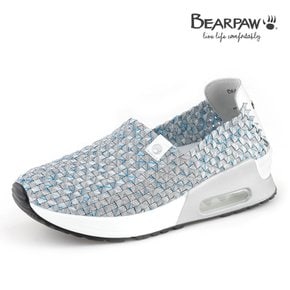 베어파우(BEARPAW) 여성 CRYSTAL WOVEN 에어쿠션 슬립온 실버/블루(K0128142)