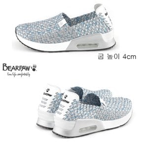 베어파우(BEARPAW) 여성 CRYSTAL WOVEN 에어쿠션 슬립온 실버/블루(K0128142)