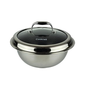 블랙큐브 세라믹 IH 가마솥 22cm(22cm 유리뚜껑 포함) 스텐 냄비 모든열원가능
