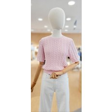 [여주점] [프로젝트 M] 여성 케이블 라운드반팔 스웨터 EPE2ER2200