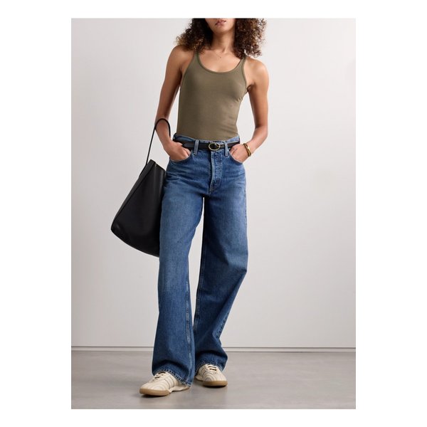 제인 골지 스트레치 마이크로 모달 수피마 코튼 혼방 탱크 브라운 1647597337306595