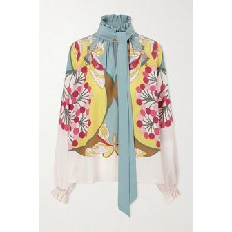  라더블제이 라더블제이 세레레 프린트 실크 크레이프 블라우스 46376663163024308