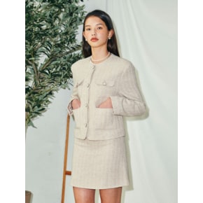 TWEED MINI SKIRT_BEIGE (EEOP1SKR02W)