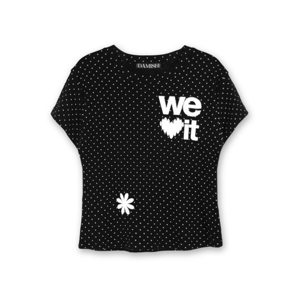 We Love It Graphic Dot T-Shirts_Black