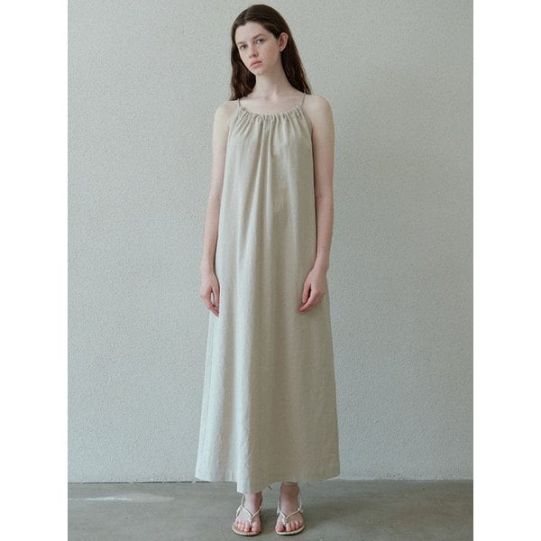 linen halter dress (oatmeal)