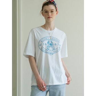 시야쥬 SITP5064 Basset Hound T-shirt_White