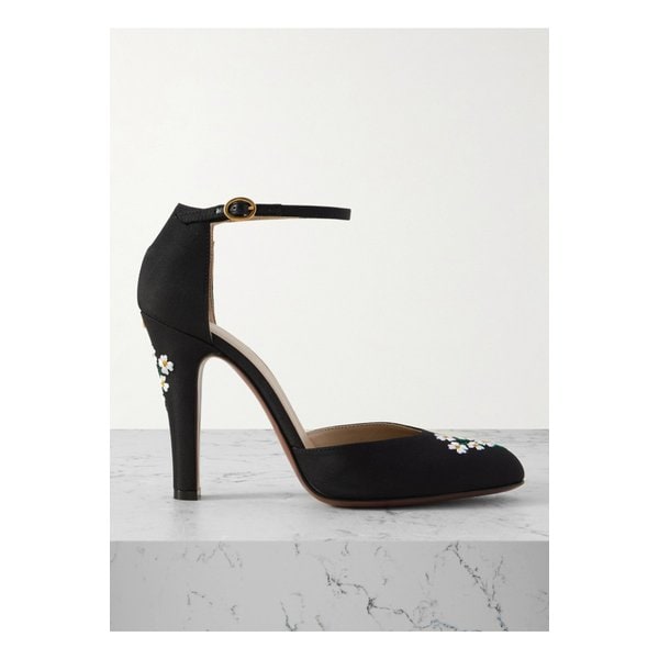 돌리 자수 산둥 펌프스 105mm 블랙 46376663162845457