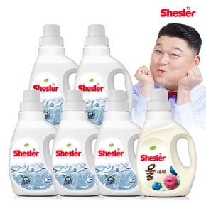 쉬슬러 세탁 액체 센스티브 고농축 세제 미니 650ml 5개+울 세제 드라이 중성세제 650ml 1개