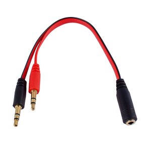 3.5mm AUX 3극 마이크 이어폰 4극 변환 Y젠더 케이블