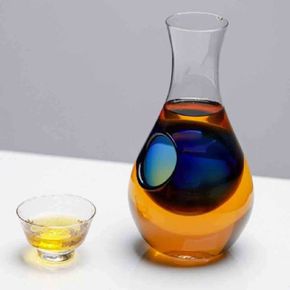 유리 글라스 사케병 도쿠리 술병 블루홀 중 500ml