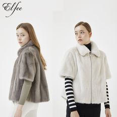 [정상가: 2190000원] 진도 Elfee 휘메일 반소매 유색 밍크 자켓 (E7W3EJ06_)..