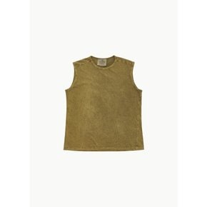 가브리엘라콜가먼츠 24PF NO.33 ORGANIC COTTON SLEEVELESS T-SHIRT IN OLIVE