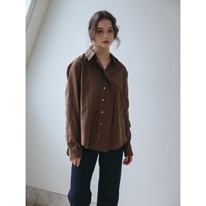 DRAPE PLACKET SHIRTS_BROWN