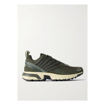 살로몬 ACS 프로 고무 가죽 스웨이드 트리밍 메시 스니커즈 그린 1647597356658530