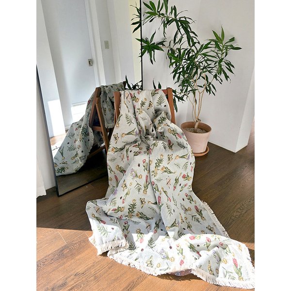 보타니컬 가든 자가드 아트 블랭킷 소파커버