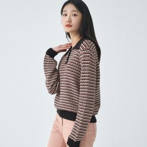 (2컬러) 멀티 스트라이프 카라 니트풀오버 LCKTO221