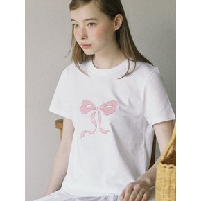 Satin Ribbon T-shirt - Pink