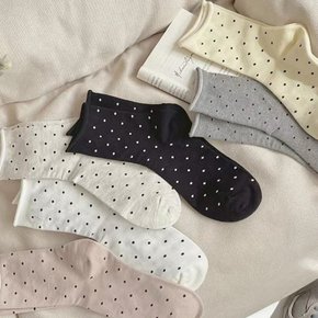여성양말 면 중목 도트 무압박 6켤레 양말 세트 ODM-SOCKS145