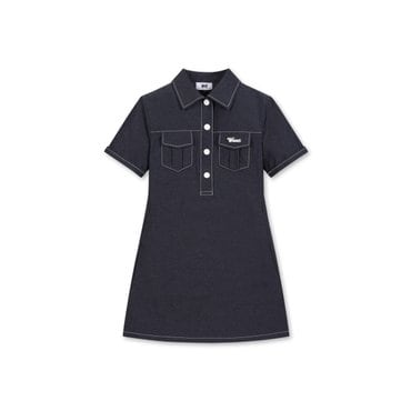 왁 골프 (WWTBS25110NYX)Women Denim Print Jersey Dress