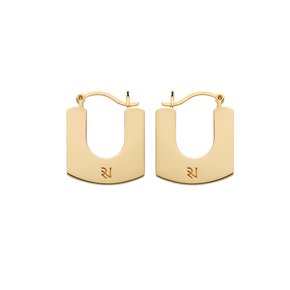 [Silver 925] square-flat french lock earrings