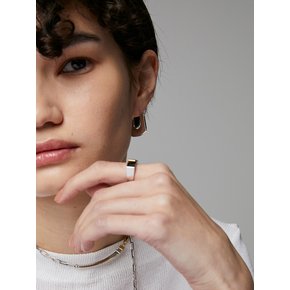 [Silver 925] square-flat french lock earrings