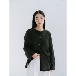 COTTON ROUND-NECK SHIRT_BLACK