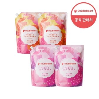 더블하트 유아용 섬유유연제 1,800ml 파우치 2+2