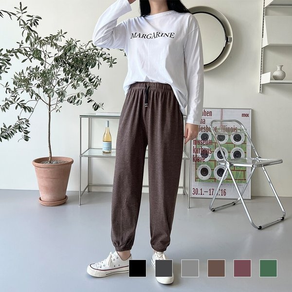 여자 기모 스판 허리밴딩 조거 트레이닝 바지 SDW-PTA-SSD221082