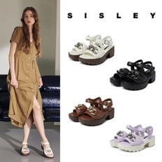 SISLEY 양가죽 크리스탈 쥬얼 샌들