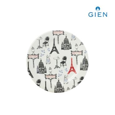 지앙 사쎄 파리 카나페 접시 에펠탑 레드 1p (16.5cm)