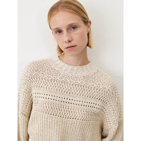 TFF CROCHET ROUND KNIT TOP_2COLORS