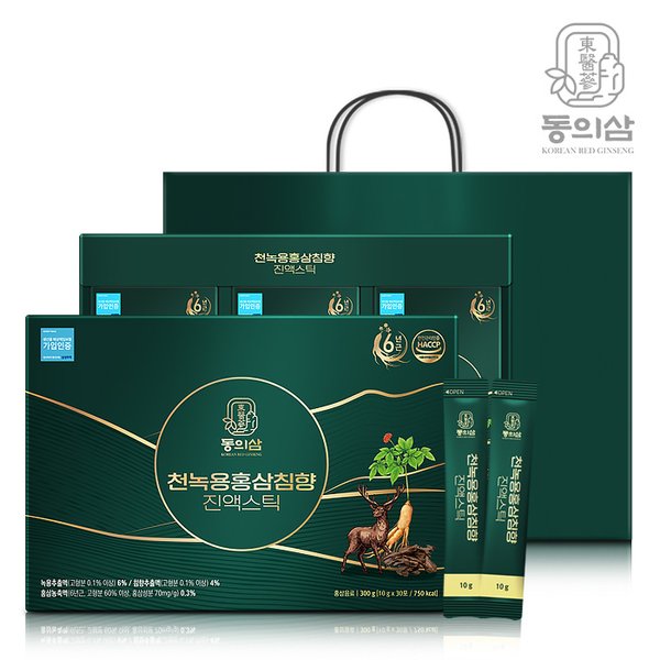 [동의삼] 천녹용홍삼침향 진액스틱 (10g×30포)(+쇼핑백)