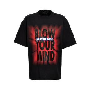 24SS 마틴로즈 반팔 티셔츠 MTRM241PRTS031BK BLACK BLOW YOUR MIND DOM