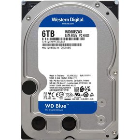 Western Digital WD Blue HDD 6TB CMR 3.5 SATA 5400rpm 256MB PC WD60EZAX-AJP 웨스턴 디지털