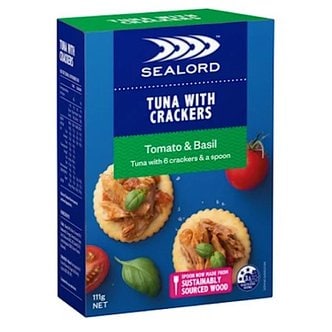  씨로드 토마토 앤 바질 참치 앤 크래커 Sealord Tuna With Crackers 113g 4개