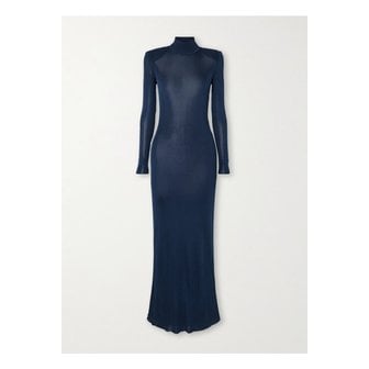 셀프포트레이트 골지 니트 맥시 드레스 네이비 1647597350558614