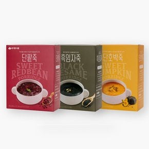 여름간식대전 전통죽 3종 (단팥죽/단호박죽/흑임자죽) 3박스 골라담기