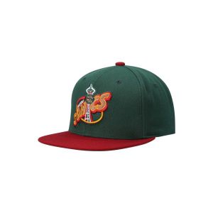 이스퀘어 4101340 Mitchell  Ness Mens Green/Red Seattle SuperSonics Hardwood Classics Team Two-Tone