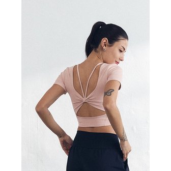 씨엘코코 CLWT4040 백 셔링 스트랩 크롭탑