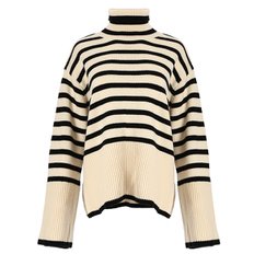 박시 터틀넥 울 니트 Ivory stripe / ZBN2KN84518