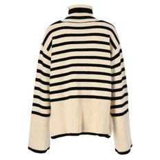 박시 터틀넥 울 니트 Ivory stripe / ZBN2KN84518